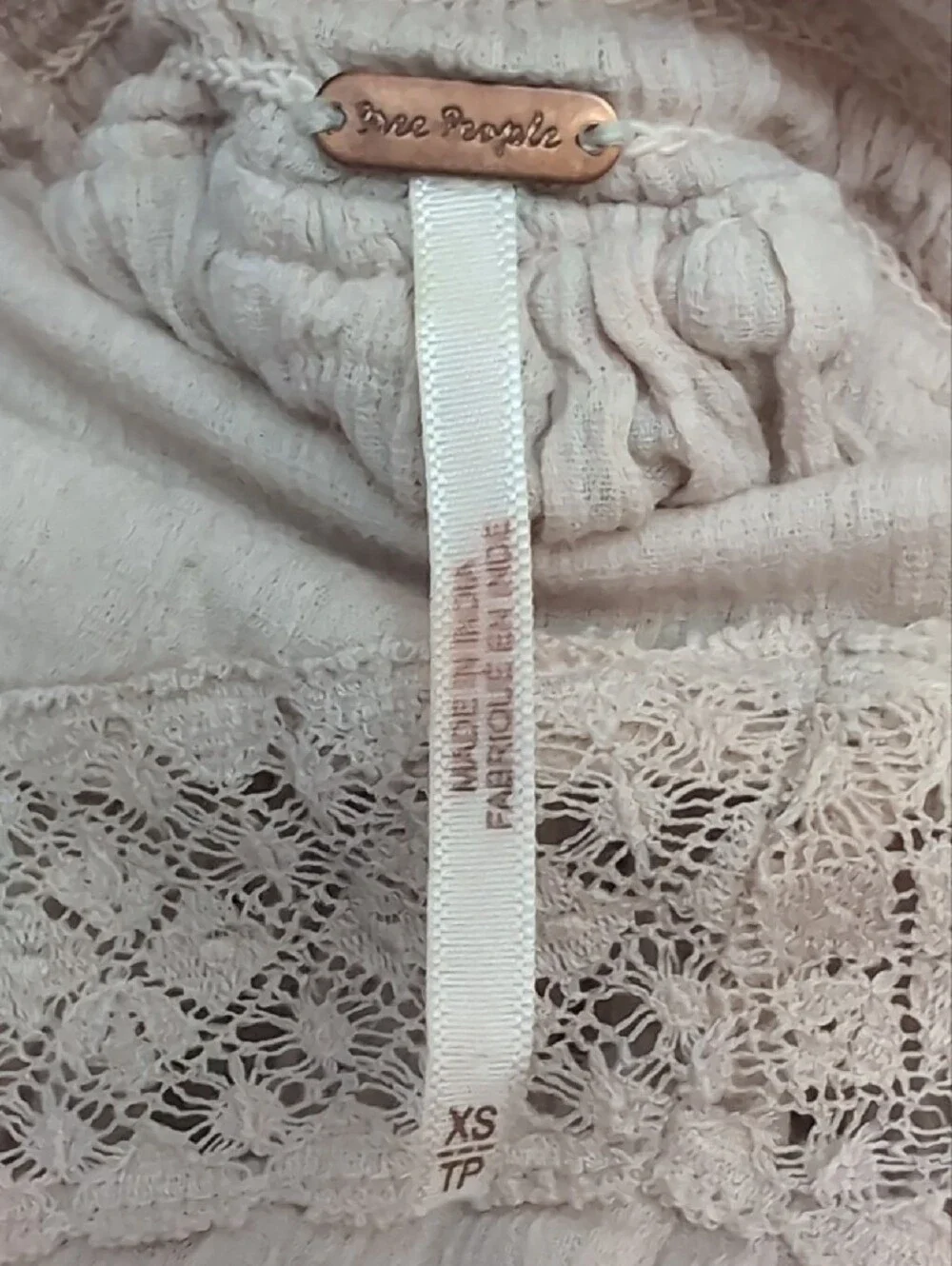 Free People Distressed Taupe Asymmetrical Handkerchief Hem Boho Skirt